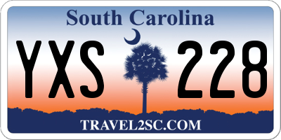 SC license plate YXS228