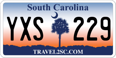 SC license plate YXS229