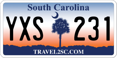 SC license plate YXS231