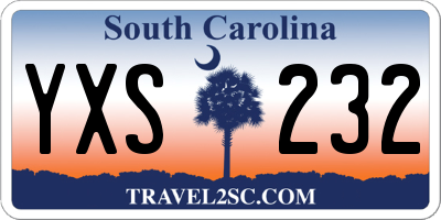 SC license plate YXS232