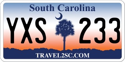 SC license plate YXS233