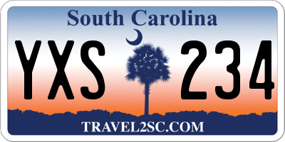 SC license plate YXS234