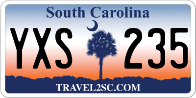 SC license plate YXS235