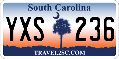 SC license plate YXS236