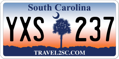 SC license plate YXS237