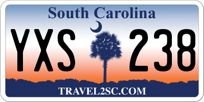 SC license plate YXS238