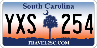 SC license plate YXS254