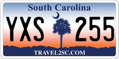 SC license plate YXS255