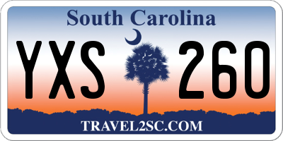SC license plate YXS260