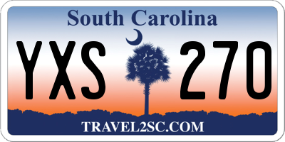 SC license plate YXS270