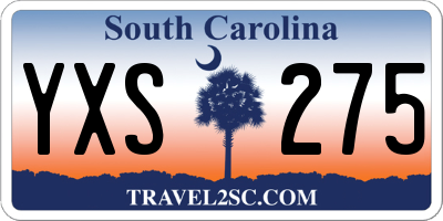 SC license plate YXS275