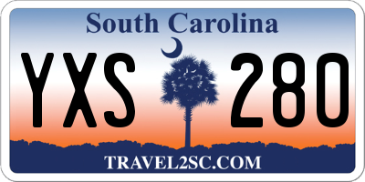 SC license plate YXS280