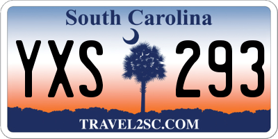 SC license plate YXS293