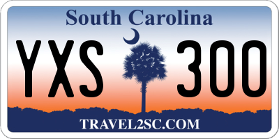 SC license plate YXS300