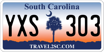 SC license plate YXS303