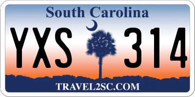 SC license plate YXS314