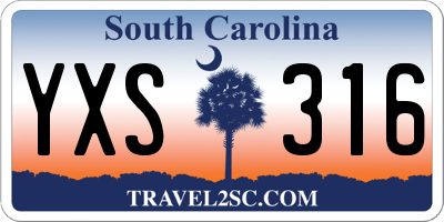 SC license plate YXS316
