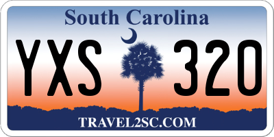 SC license plate YXS320