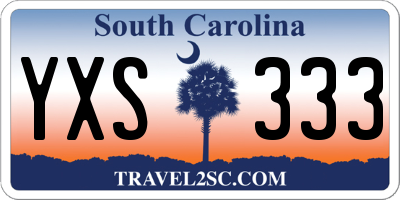 SC license plate YXS333