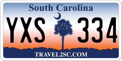 SC license plate YXS334