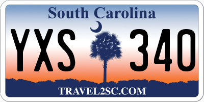 SC license plate YXS340