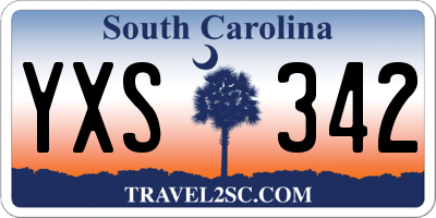 SC license plate YXS342