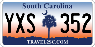 SC license plate YXS352