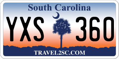 SC license plate YXS360