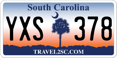 SC license plate YXS378