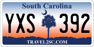 SC license plate YXS392