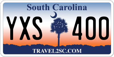 SC license plate YXS400
