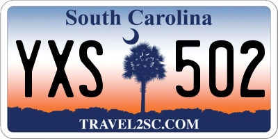 SC license plate YXS502