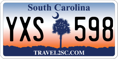 SC license plate YXS598