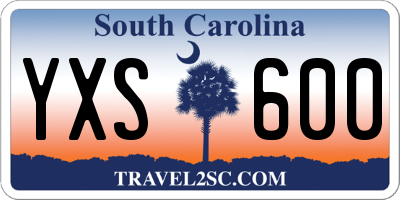 SC license plate YXS600