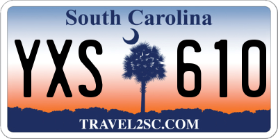 SC license plate YXS610