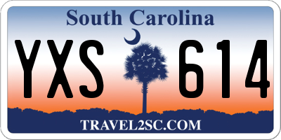 SC license plate YXS614