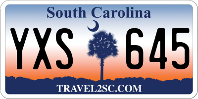 SC license plate YXS645