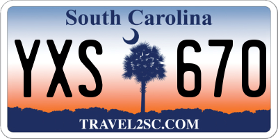 SC license plate YXS670