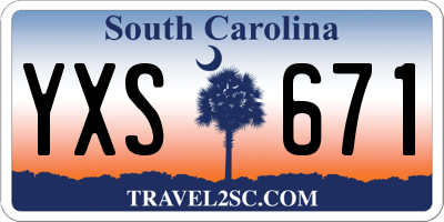 SC license plate YXS671