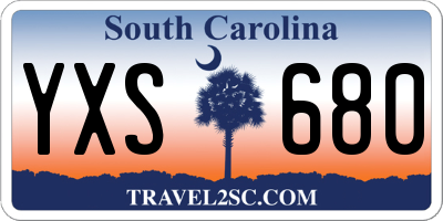 SC license plate YXS680
