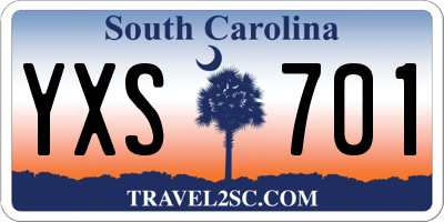 SC license plate YXS701