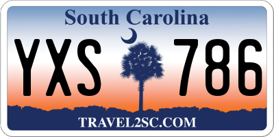 SC license plate YXS786
