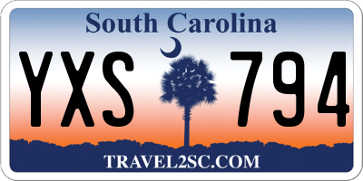 SC license plate YXS794