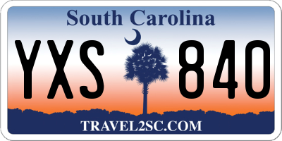SC license plate YXS840