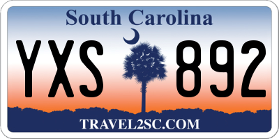 SC license plate YXS892