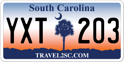 SC license plate YXT203