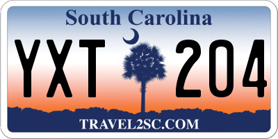 SC license plate YXT204