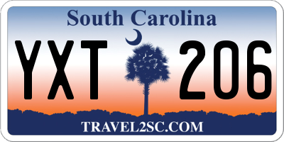 SC license plate YXT206