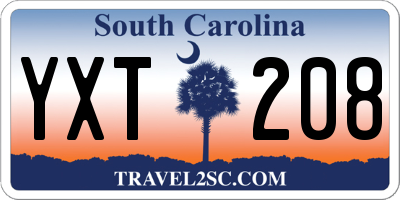 SC license plate YXT208