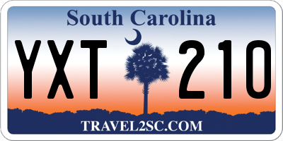 SC license plate YXT210